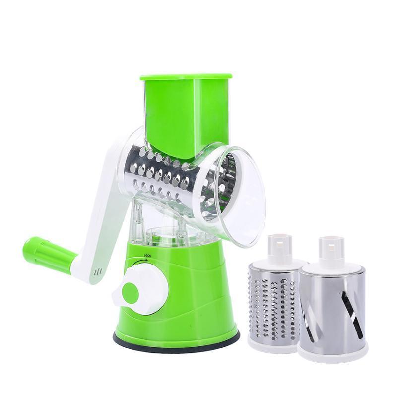 Kitchen Vegetable Fruit Slicer Cutter Shredder Food Manual Rotary Grater Chopper - Blue V528-VEGETABLEGRATER-BLUE-810277