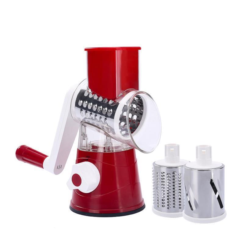 Kitchen Vegetable Fruit Slicer Cutter Shredder Food Manual Rotary Grater Chopper - Blue V528-VEGETABLEGRATER-BLUE-810277