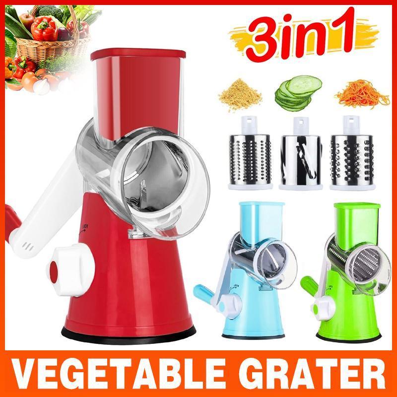 Kitchen Vegetable Fruit Slicer Cutter Shredder Food Manual Rotary Grater Chopper - Green V528-VEGETABLEGRATER-GREEN-869688