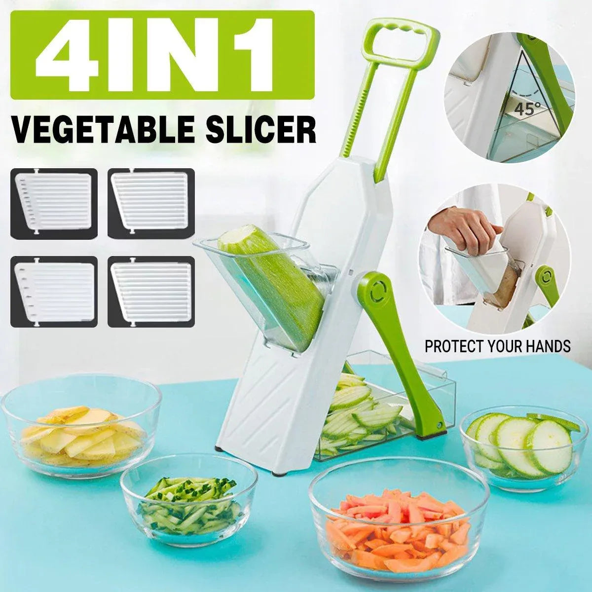 4 in 1 Multifunctional Vegetable Slicer Kitchen Food Chopper Cutting Tool V528-VEGGIE-SLICE-4IN1-118040