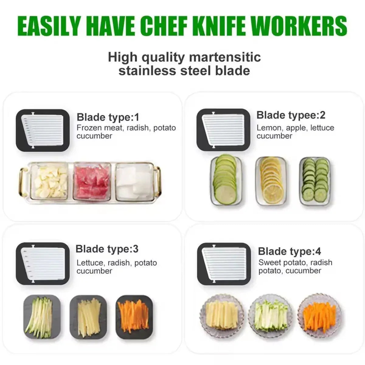4 in 1 Multifunctional Vegetable Slicer Kitchen Food Chopper Cutting Tool V528-VEGGIE-SLICE-4IN1-118040
