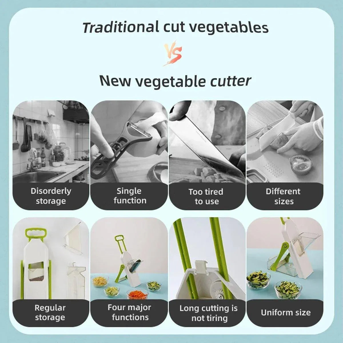 4 in 1 Multifunctional Vegetable Slicer Kitchen Food Chopper Cutting Tool V528-VEGGIE-SLICE-4IN1-118040