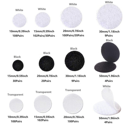 Strong Sticky Round Self Adhesive Dots DIY Bond Tape No Mark Fasteners - Black 20Pairs - 20mm V528-VELCRO-BLACK-20PAIRS-20MM-682529