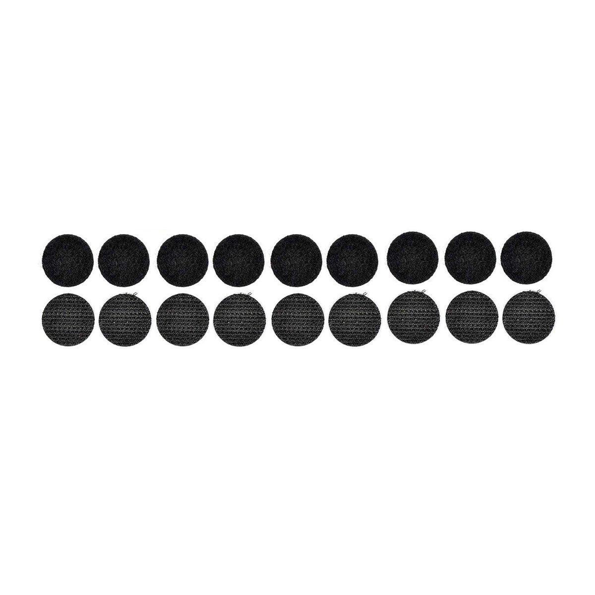 Strong Sticky Round Self Adhesive Dots DIY Bond Tape No Mark Fasteners - Black 20Pairs - 20mm V528-VELCRO-BLACK-20PAIRS-20MM-682529