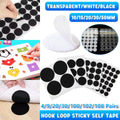 Strong Sticky Round Self Adhesive Dots DIY Bond Tape No Mark Fasteners - Black 4 Pairs - 50mm V528-VELCRO-BLACK-4PAIRS-50MM-684526