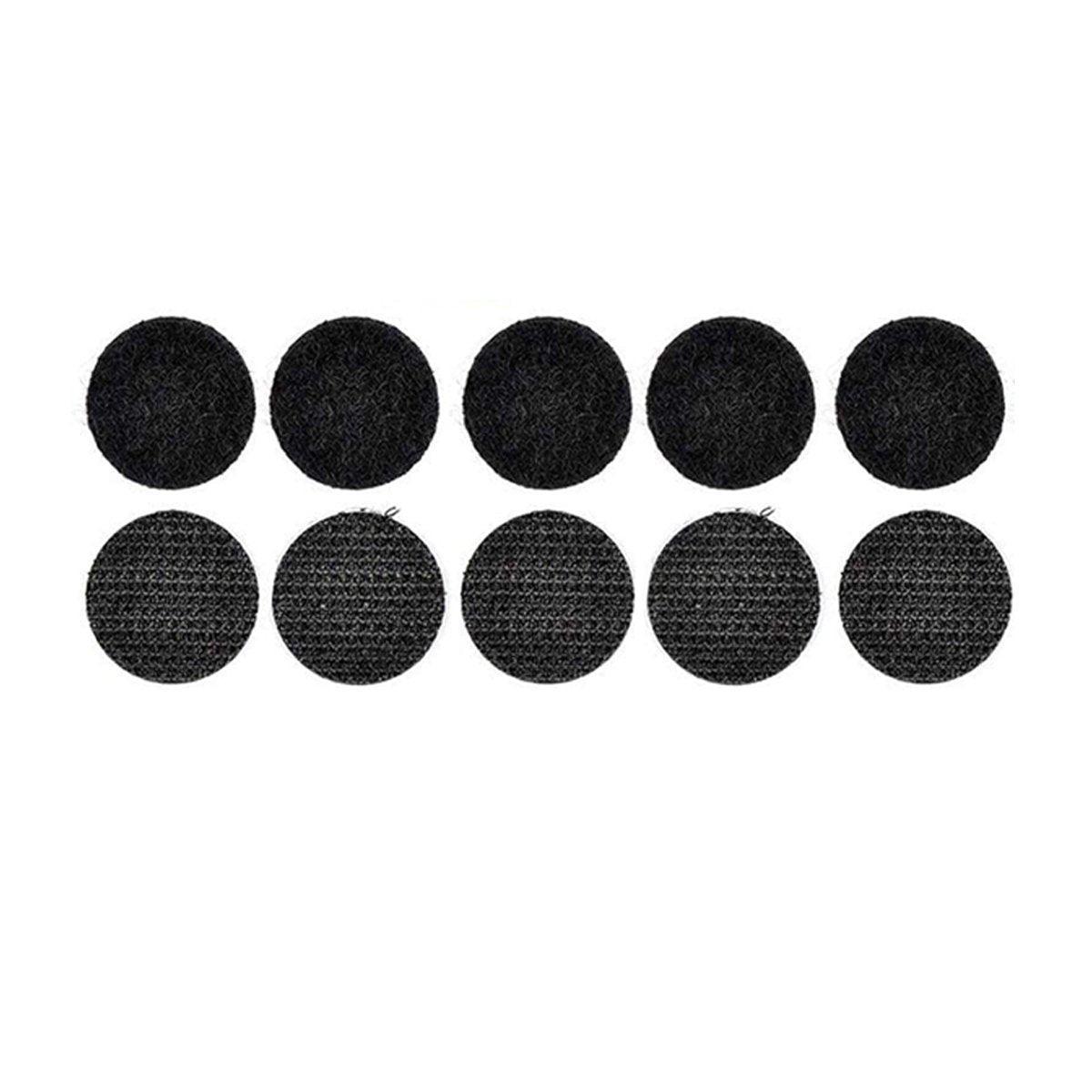 Strong Sticky Round Self Adhesive Dots DIY Bond Tape No Mark Fasteners - Black 4 Pairs - 50mm V528-VELCRO-BLACK-4PAIRS-50MM-684526