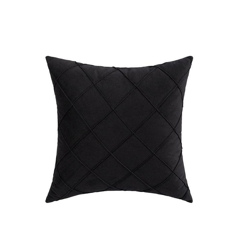 Velvet Cushion Cover Pleated Checked Plaid Plush Decorative Lounge Cushion Cover - Pink V528-VELVETCUSHIONCOVER-PINK-375392