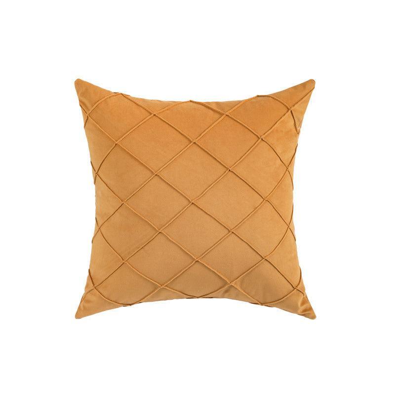 Velvet Cushion Cover Pleated Checked Plaid Plush Decorative Lounge Cushion Cover - Pink V528-VELVETCUSHIONCOVER-PINK-375392