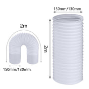 Portable Air Conditioner Exhaust Hose 13/15cm Extendable Vent Pipe PP Steel Wire - 2m x 13cm