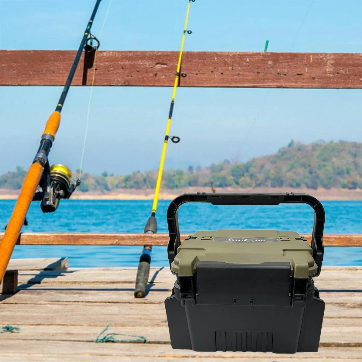 Multifunctional Fishing Tackle Box Portable Gear Storage Case Organizer Tool Box - Green V528-VERSATILE-FISHING-BOX-GN-266068