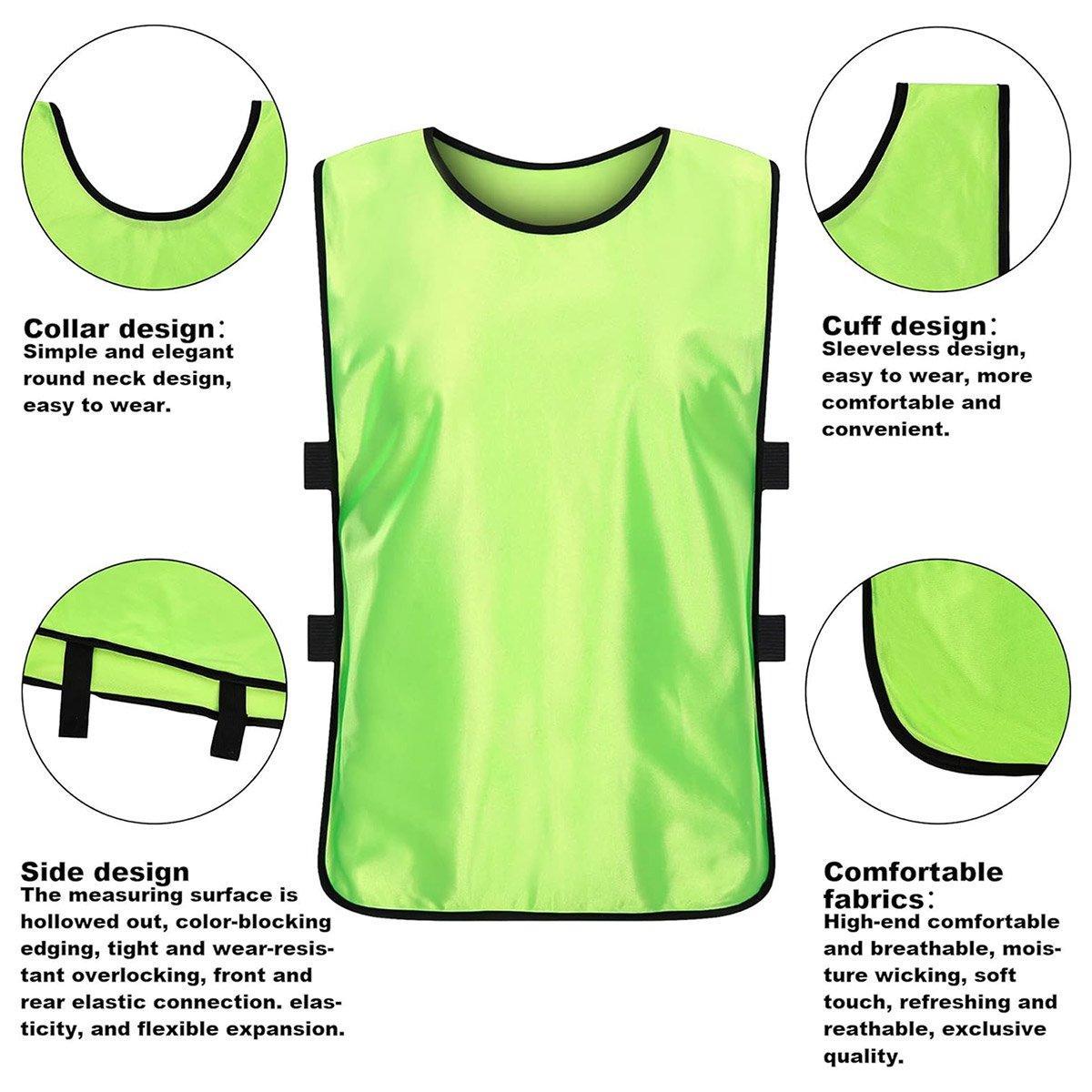 6X Sports Training Bibs Soccer Vests Group Team Bibs Basketball Cricket Football - Grass Green-L V528-VEST-L-GRASS-GREEN-351376