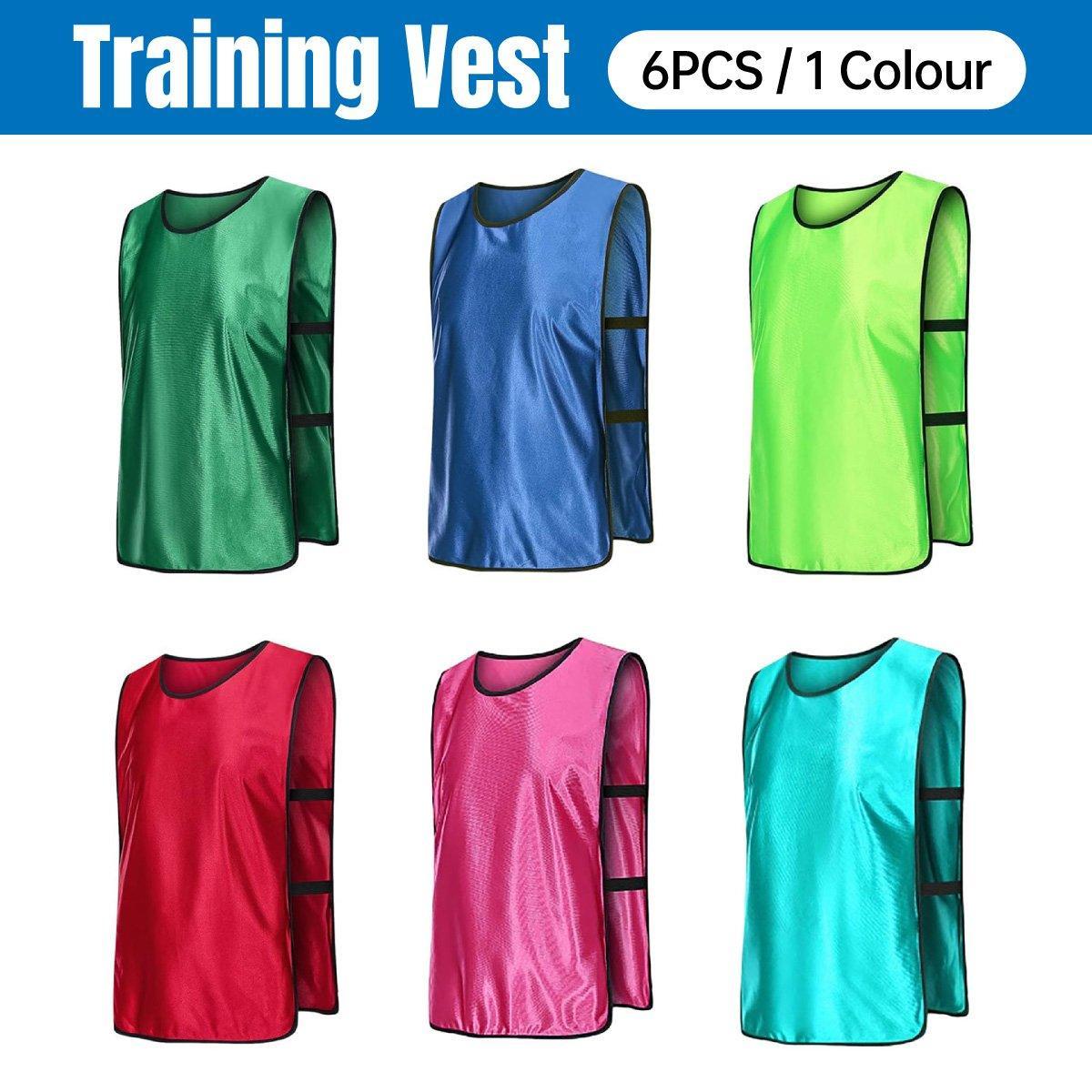 6X Sports Training Bibs Soccer Vests Group Team Bibs Basketball Cricket Football - Pink-M V528-VEST-M-PINK-795632