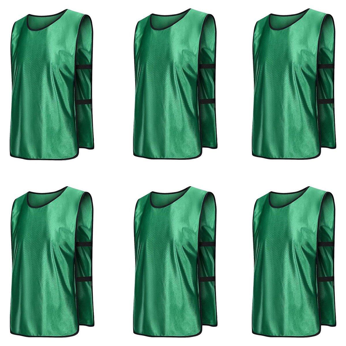 6X Sports Training Bibs Soccer Vests Group Team Bibs Basketball Cricket Football - Red-M V528-VEST-M-RED-342284