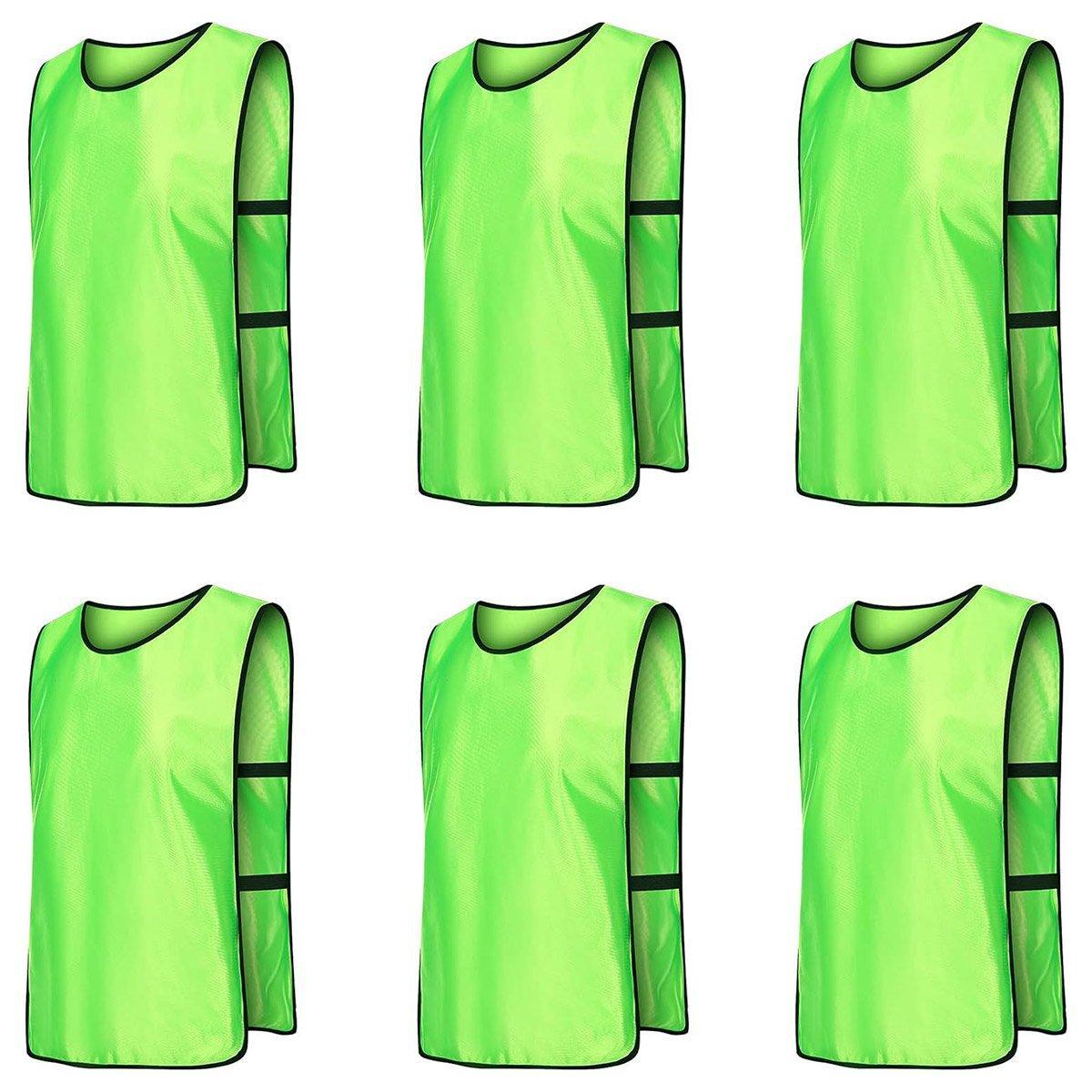 6X Sports Training Bibs Soccer Vests Group Team Bibs Basketball Cricket Football - Red-M V528-VEST-M-RED-342284