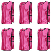 6X Sports Training Bibs Soccer Vests Group Team Bibs Basketball Cricket Football - Red-M V528-VEST-M-RED-342284