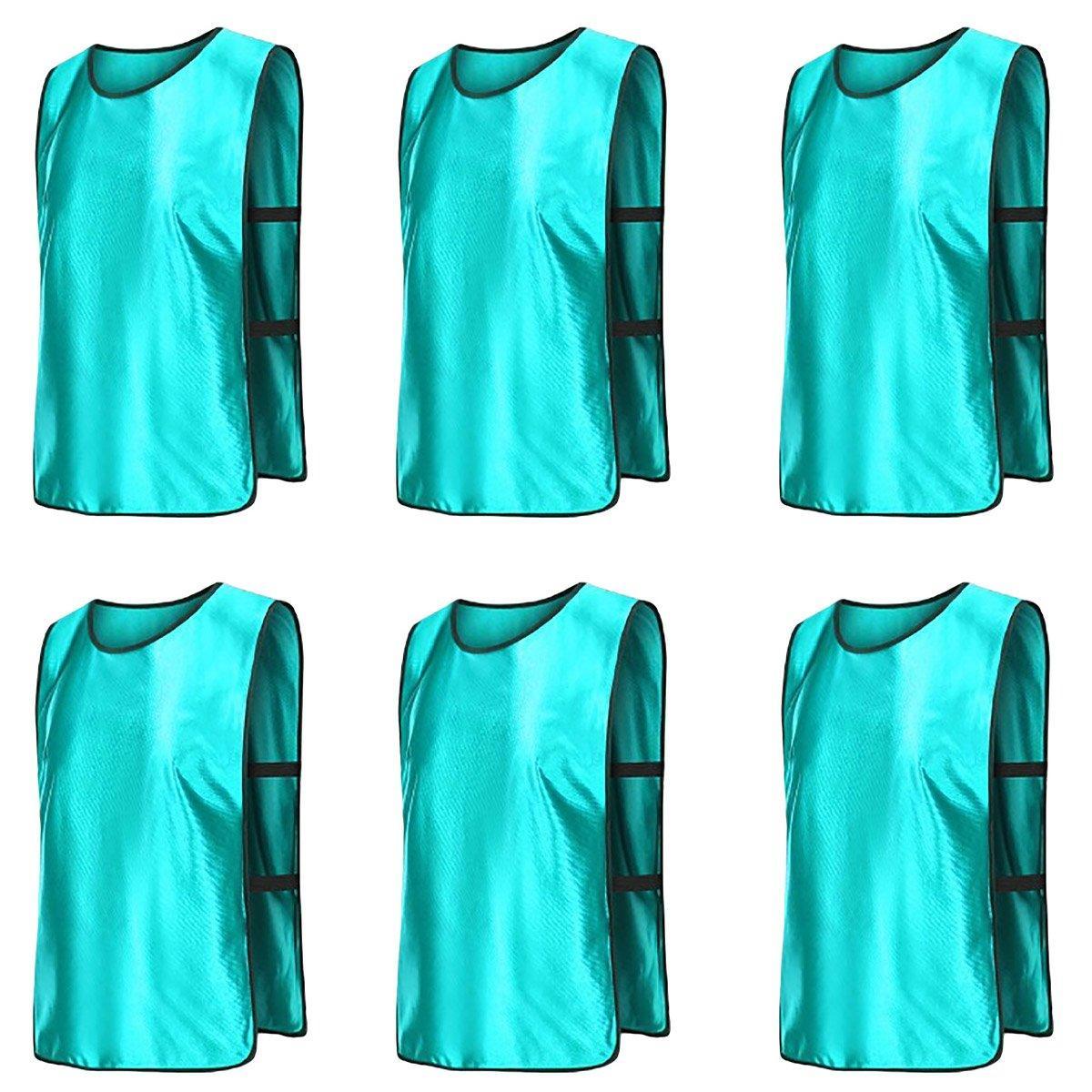 6X Sports Training Bibs Soccer Vests Group Team Bibs Basketball Cricket Football - Red-S V528-VEST-S-RED-510438