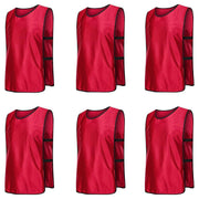 6X Sports Training Bibs Soccer Vests Group Team Bibs Basketball Cricket Football - Red-S V528-VEST-S-RED-510438