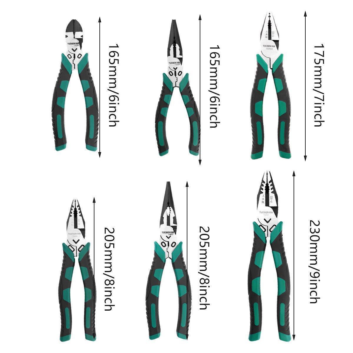 Labor-Saving Multi-Functional Tiger Pliers Flat Needle-Nose Diagonal Wire Pliers - Wire cutters-7inch V528-VICE-16791-416520