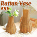 Imitation Rattan Woven Vase Decorative Flower Vase Arrangement for Home Decor - Small V528-VINTAGE-VASE-S-291684