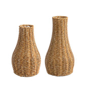 Imitation Rattan Woven Vase Decorative Flower Vase Arrangement for Home Decor - Small V528-VINTAGE-VASE-S-291684