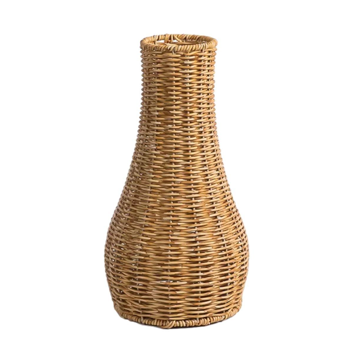 Imitation Rattan Woven Vase Decorative Flower Vase Arrangement for Home Decor - Small V528-VINTAGE-VASE-S-291684