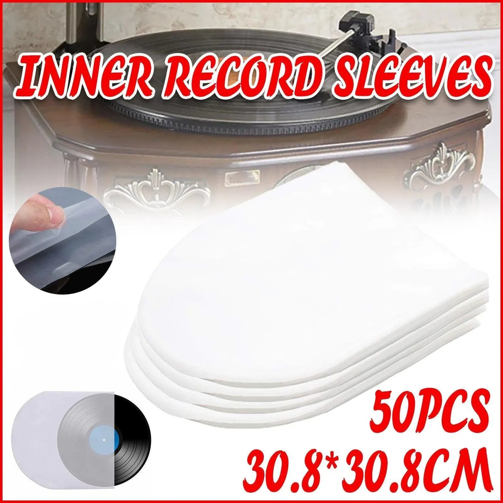 50X Sleeves Inner LP Music Durable For 12inch Vinyl Record Plastic Record Cover V528-VINYLRECORDCOVER-50PCS-575037