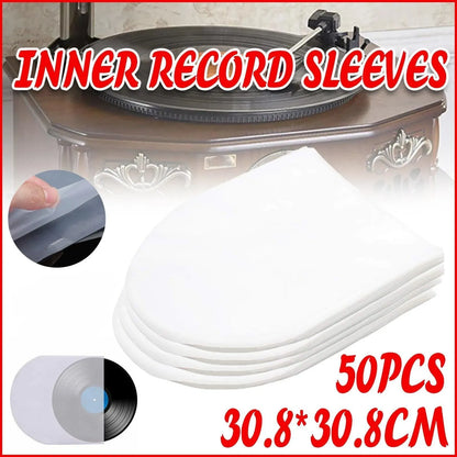 50X Sleeves Inner LP Music Durable For 12inch Vinyl Record Plastic Record Cover V528-VINYLRECORDCOVER-50PCS-575037
