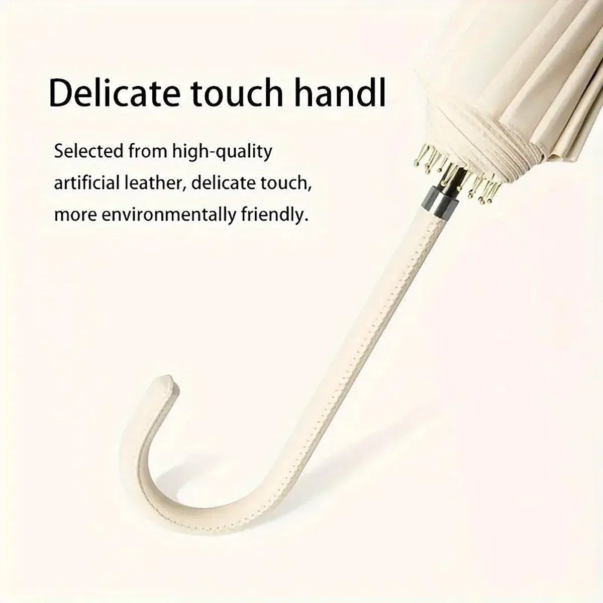 Large 16 Bone Automatic Umbrella Unisex Long Handle Dual Use Rain Sun Umbrella - White V528-W-UMBRELLA-WHITE-593194