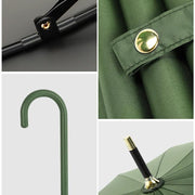 Large 16 Bone Automatic Umbrella Unisex Long Handle Dual Use Rain Sun Umbrella - White V528-W-UMBRELLA-WHITE-593194