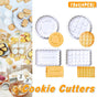 4PCS Plaid Cookie Stamp Set Waffle Biscuit Cutter Press Home Baking Tool Kit V528-WAFFLE-MOLD-4PCS-667611