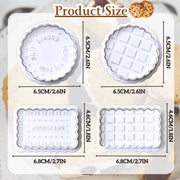 4PCS Plaid Cookie Stamp Set Waffle Biscuit Cutter Press Home Baking Tool Kit V528-WAFFLE-MOLD-4PCS-667611