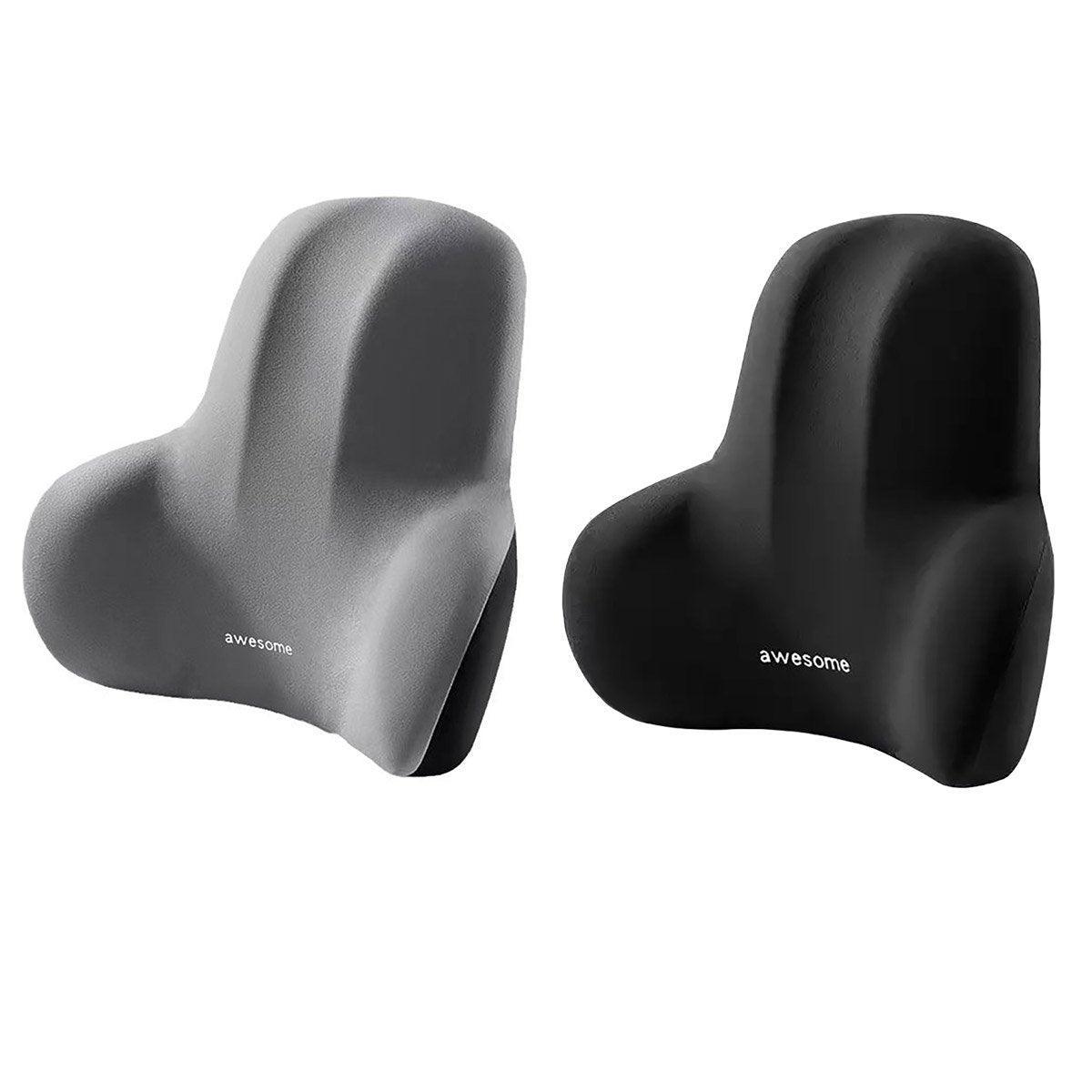 Office Chair Back Support Lumbar Cushion Seat Memory Foam Lumbar Pillow Comfort - Grey V528-WAIST-GREY-698644