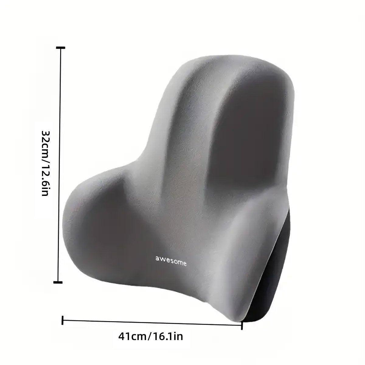 Office Chair Back Support Lumbar Cushion Seat Memory Foam Lumbar Pillow Comfort - Grey V528-WAIST-GREY-698644