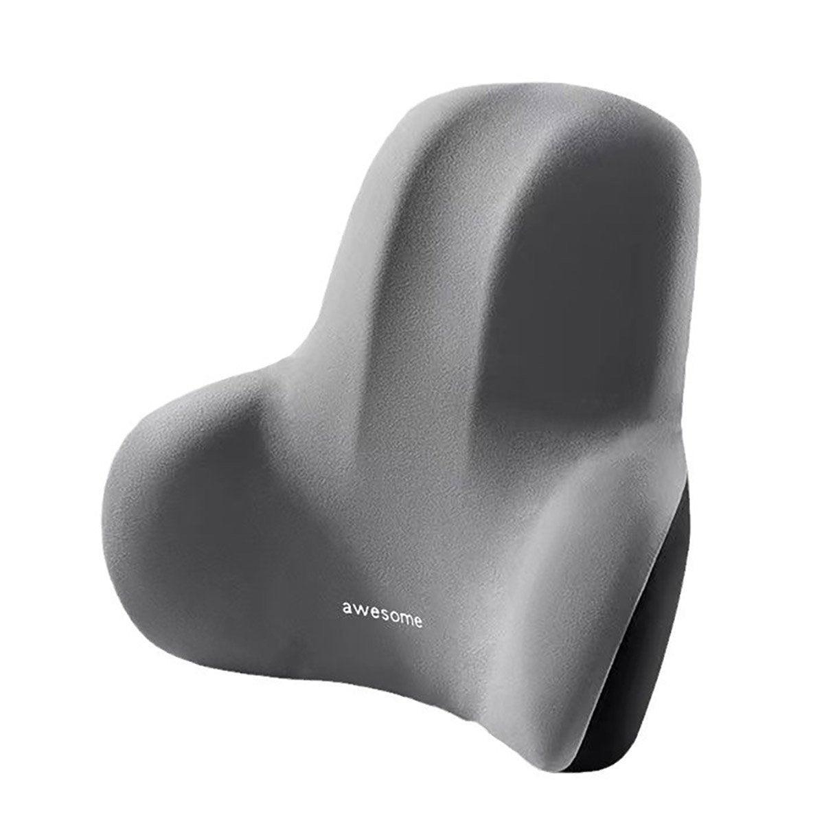 Office Chair Back Support Lumbar Cushion Seat Memory Foam Lumbar Pillow Comfort - Grey V528-WAIST-GREY-698644