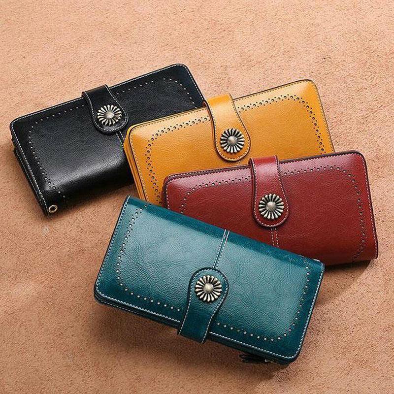 Women Wallets Purse Organizer Pouch Bag Credit Card Cash Holder Case Handbag Au - Black V528-WALEATHERWALLET-BLACK-108234