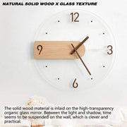 Modern Solid Wood Wall Clock Decorative Home Clock for Living Room Bedroom V528-WALL-CLOCK-400MM-905652