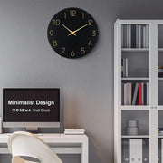 12 Inch Digital Wall Clock Simple Hanging Watch for Living Room Home Decoration - Black V528-WALL-CLOCK-BLACK-12-487887
