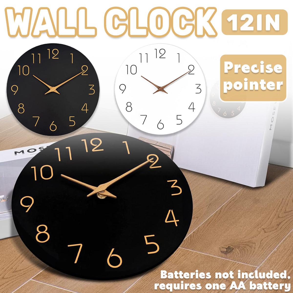 12 Inch Digital Wall Clock Simple Hanging Watch for Living Room Home Decoration - White V528-WALL-CLOCK-WHITE-12-884849