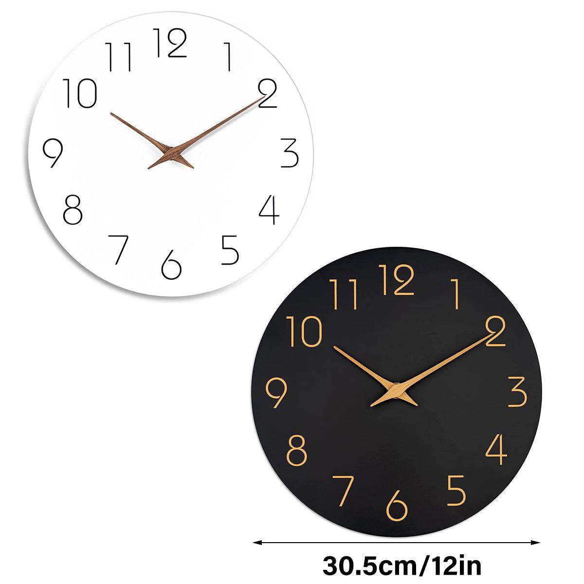 12 Inch Digital Wall Clock Simple Hanging Watch for Living Room Home Decoration - White V528-WALL-CLOCK-WHITE-12-884849