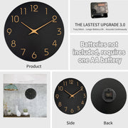 12 Inch Digital Wall Clock Simple Hanging Watch for Living Room Home Decoration - White V528-WALL-CLOCK-WHITE-12-884849