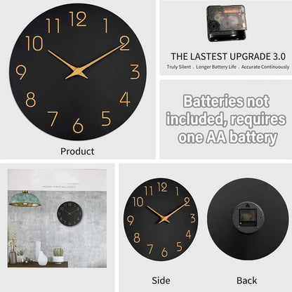 12 Inch Digital Wall Clock Simple Hanging Watch for Living Room Home Decoration - White V528-WALL-CLOCK-WHITE-12-884849