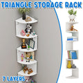 7 Tier Wall Mounted Corner Shelf Triangle Storage Rack Space Saving Organizer V528-WALL-HANGING-STORAGE-7-612354
