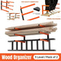2PCS Wall Mounted Folding Storage Rack Carbon Steel Multi-Layer Organizer V528-WALL-HANGING-WOOD-RACK-866825