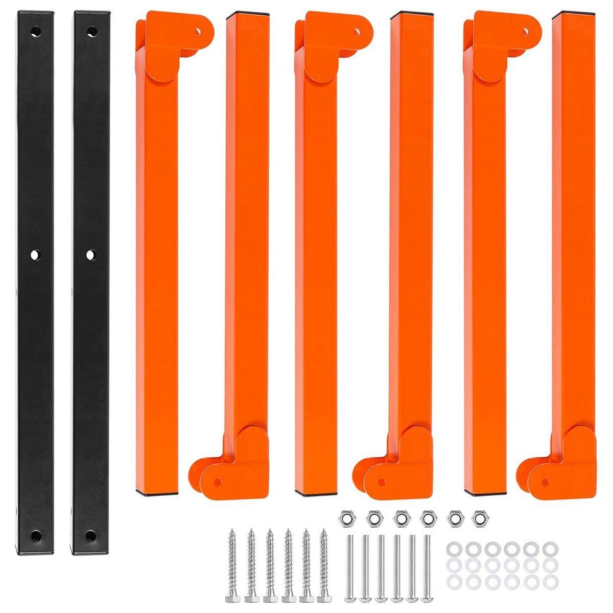 2PCS Wall Mounted Folding Storage Rack Carbon Steel Multi-Layer Organizer V528-WALL-HANGING-WOOD-RACK-866825