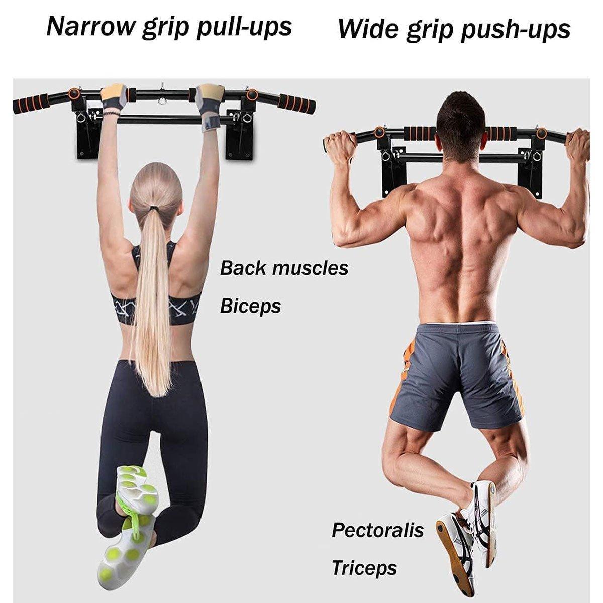 Wall Mounted Pull Chin Up Bar Home Gym Training Workout Dip Bar Exercise Fitness V528-WALL-PULL-UPS-655066