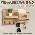 Wooden Wall Mounted Key Holder Storage Rack Door Hook Hanger Coat Rack Organizer V528-WALL-SHELF-RAW-WOOD-350716