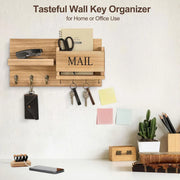 Wooden Wall Mounted Key Holder Storage Rack Door Hook Hanger Coat Rack Organizer V528-WALL-SHELF-RAW-WOOD-350716