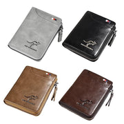 Men'S Rfid Blocking Leather Short Wallet Credit Id Card Cash Holder Purse V528-WALLET-KHAKI-853849