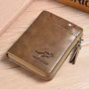 Men'S Rfid Blocking Leather Short Wallet Credit Id Card Cash Holder Purse V528-WALLET-KHAKI-853849
