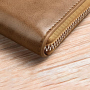 Men'S Rfid Blocking Leather Short Wallet Credit Id Card Cash Holder Purse V528-WALLET-KHAKI-853849